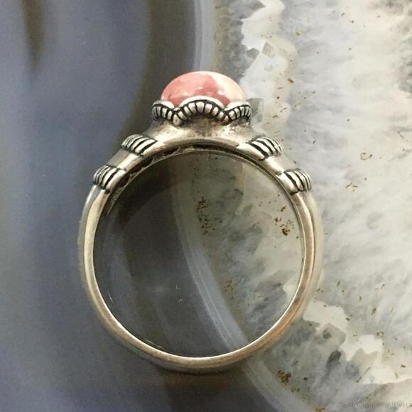 Carolyn Pollack Vintage Sterling Silver Round Rhodonite Decorated Ring For Women - Picture 8 of 10